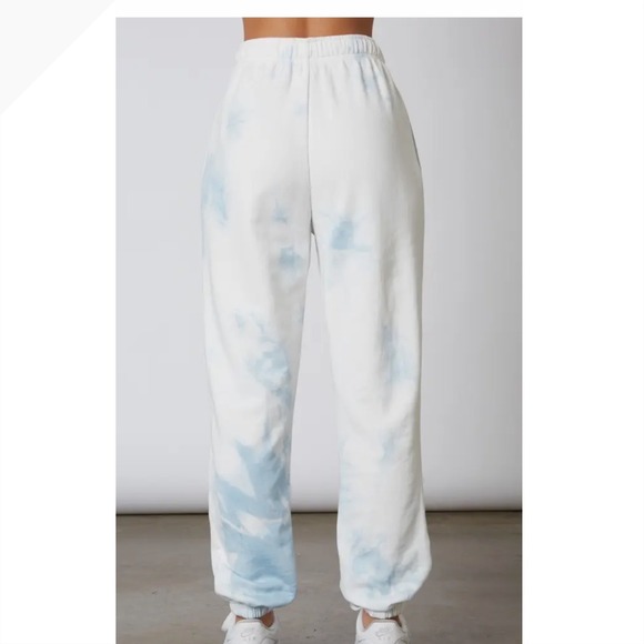 NIA The Brand Perfect Tie Dye Sweatpants Sky Blue Cloud Wash Joggers Womens Sz L - Picture 3 of 4